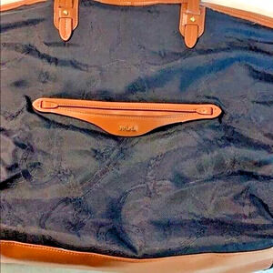 Ralph Lauren Womens Black w/ Tan Tote FAIR CONDITION